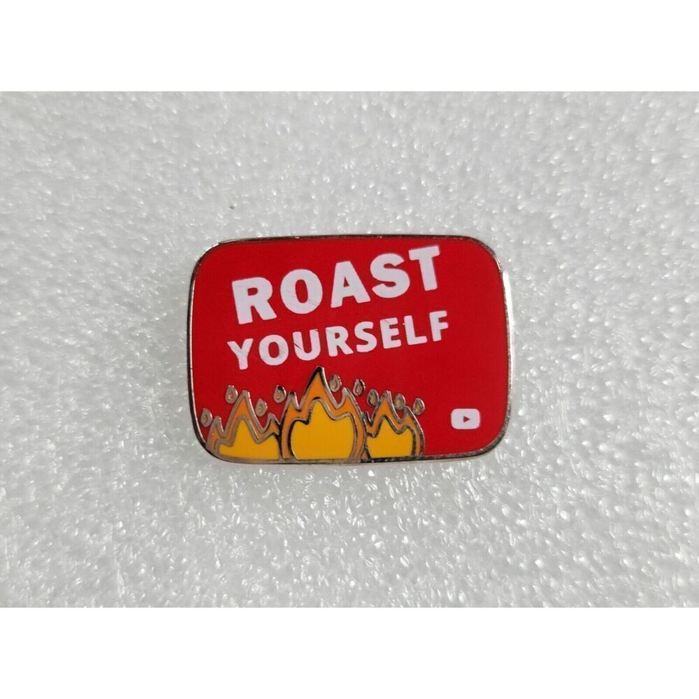 YouTube Roast Yourself Challenge Button Pinback Hat Pin Internet‎ Culture